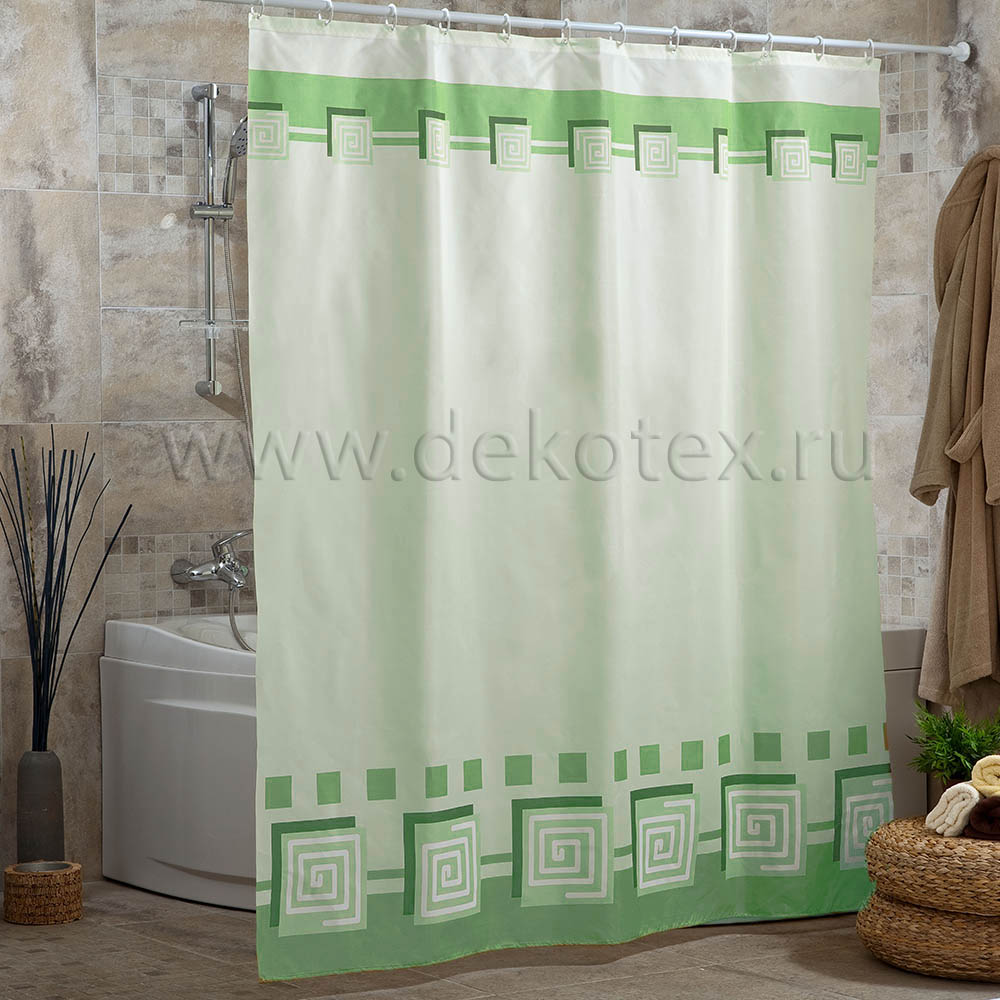 Штора для ванной комнаты полиэстер MIRANDA LYKIA зеленый
