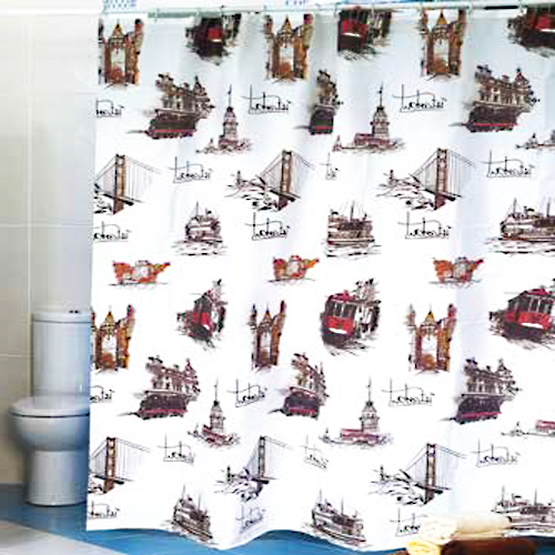 Штора для ванной комнаты полиэстер MIRANDA ISTANBUL темно-коричневый