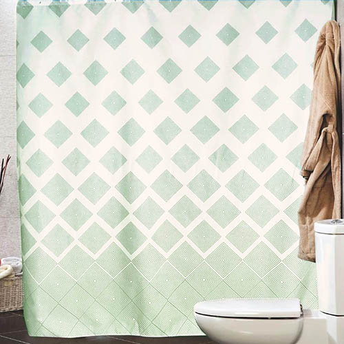 Штора для ванной комнаты полиэстер MIRANDA IBIZA зеленый