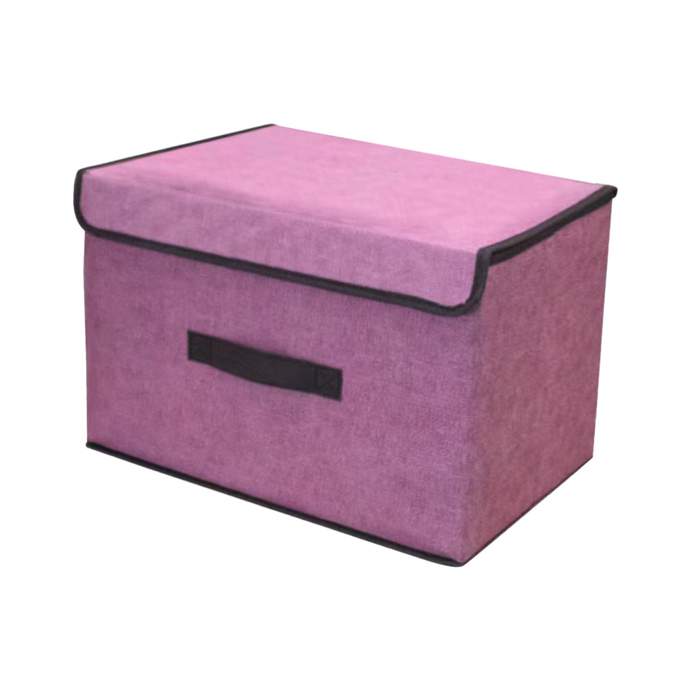 Короб для хранения вещей с крышкой розовый