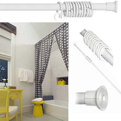 Карниз телескоп. для в/к AQUA-PRIME 120-210см белый