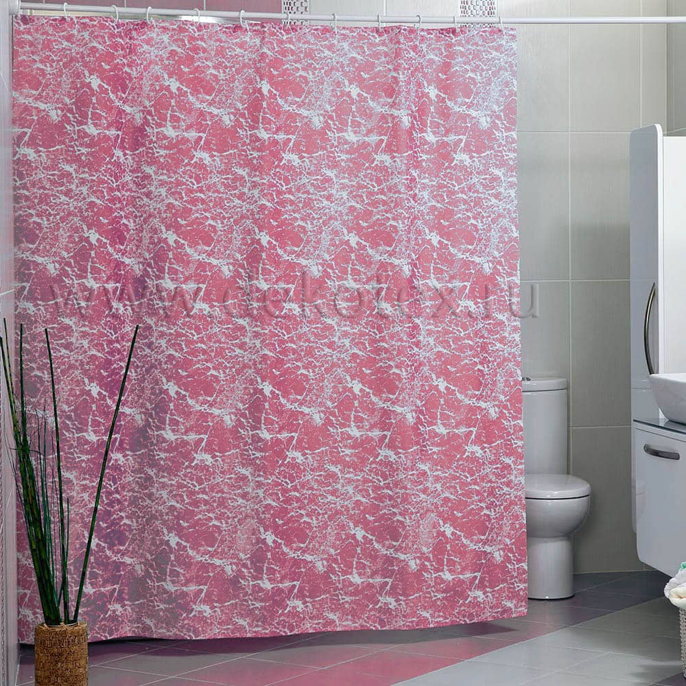 Штора для ванной комнаты полиэстер MIRANDA MERMER SU розовый