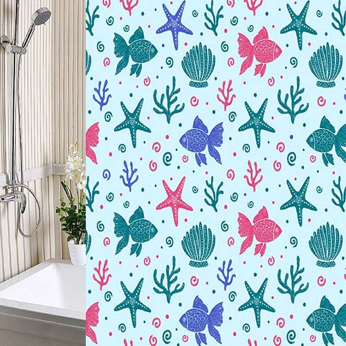 Шторы для ванн полиэтилен "Одиссея" 180х180см (голубой)