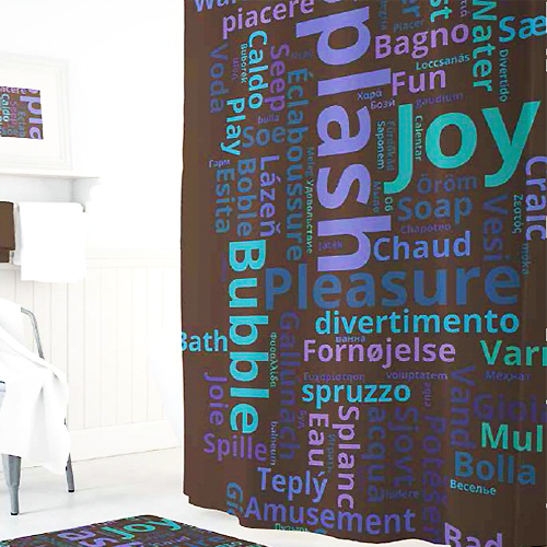 Шторы для ванн полиэстер Tropikhome DIGITAL PRINTED Splash 180х200