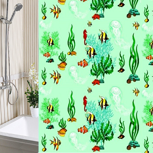 Шторы для ванн полиэтилен А-Стиль "Водоросли" 180х180см