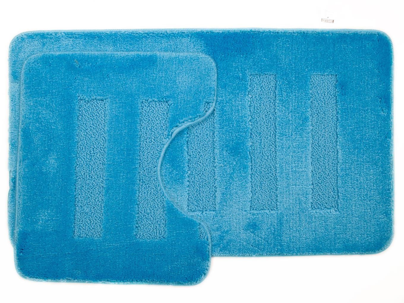 Комплект ковриков для в/к AQUA-PRIME Melany из 2 шт 50х80/40х50см 20мм (темно-голубой)