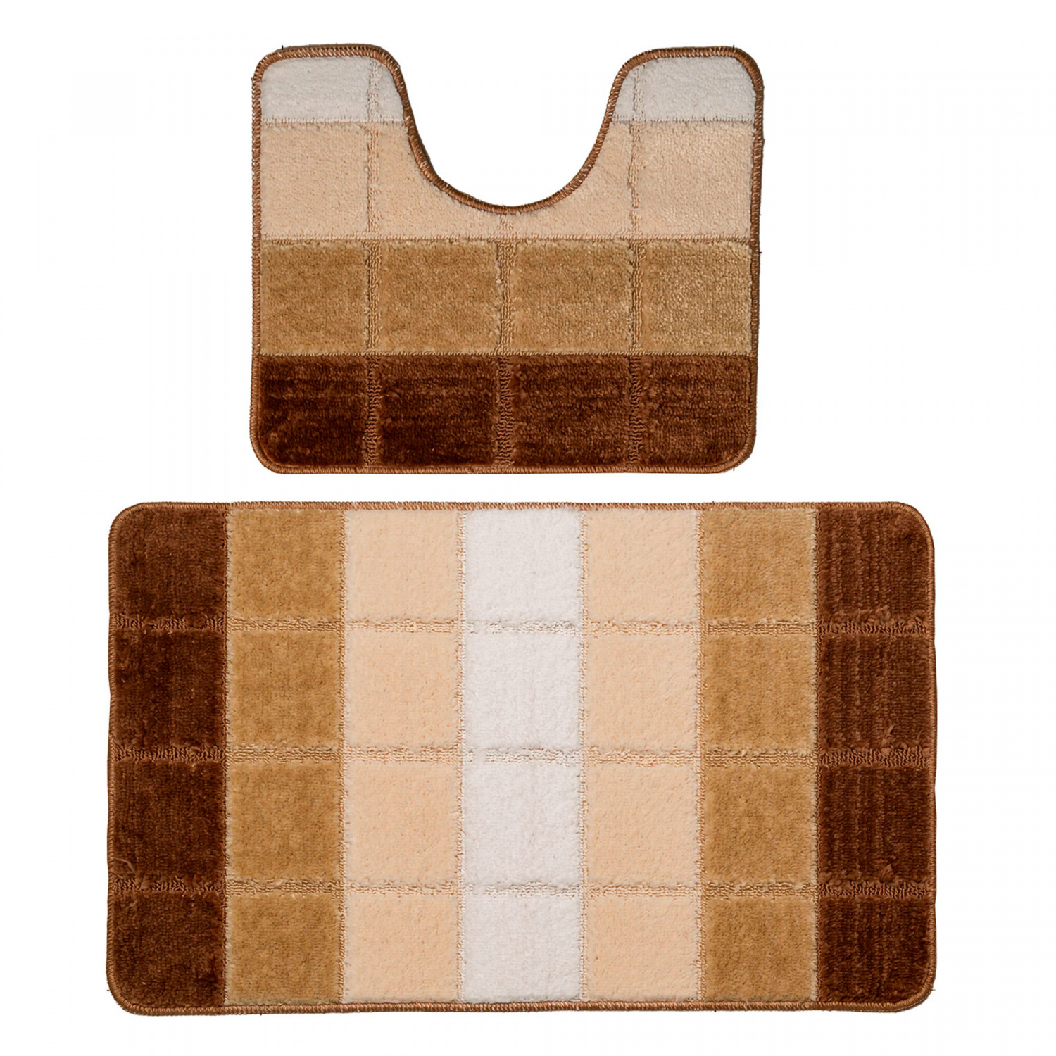 Коврик для в/к DKTX Comfort Quadro из 2 шт 60х100/50х60см 10мм (кремовый)