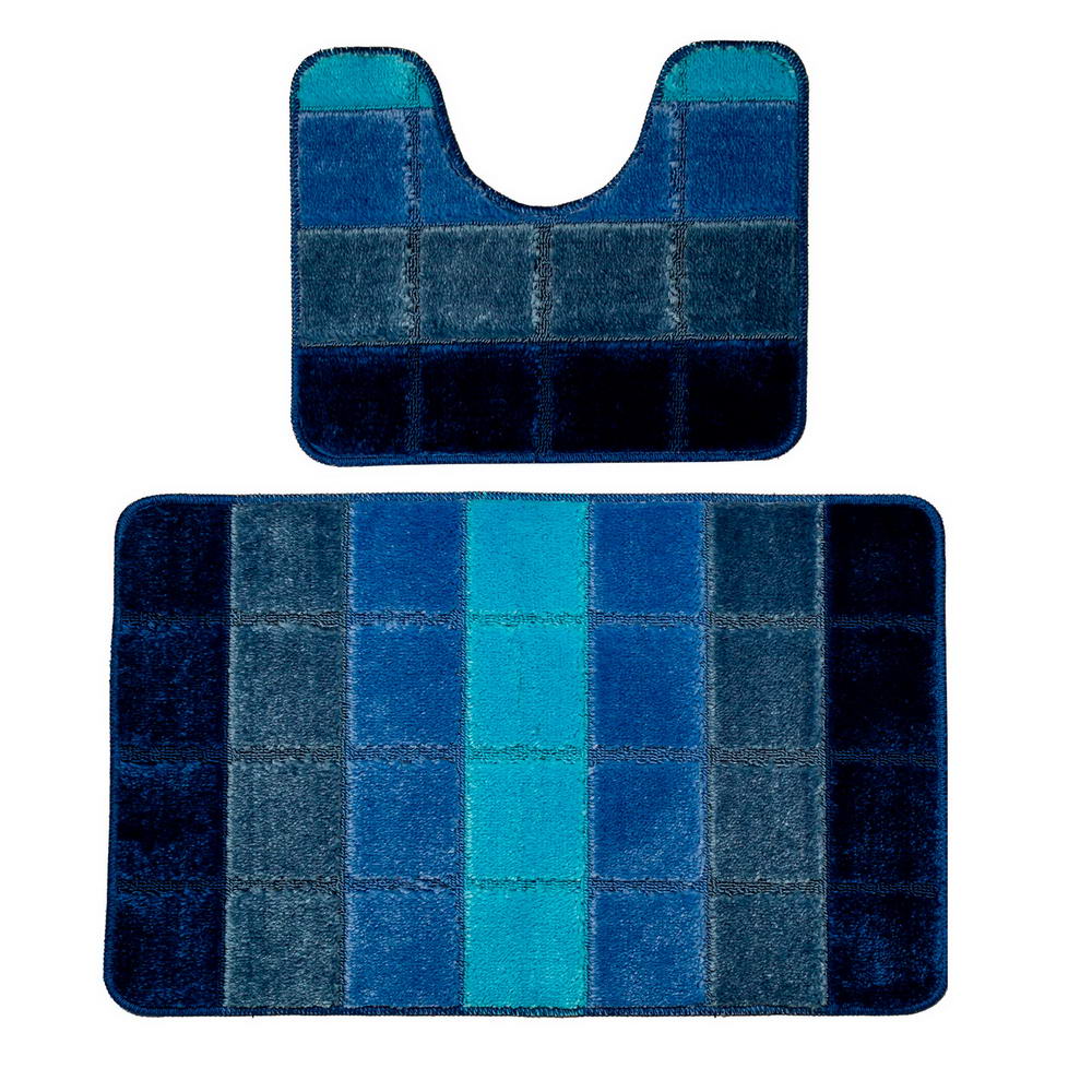 Коврик для в/к DKTX Comfort Quadro из 2 шт 50х80/50х40см 10мм (синий)