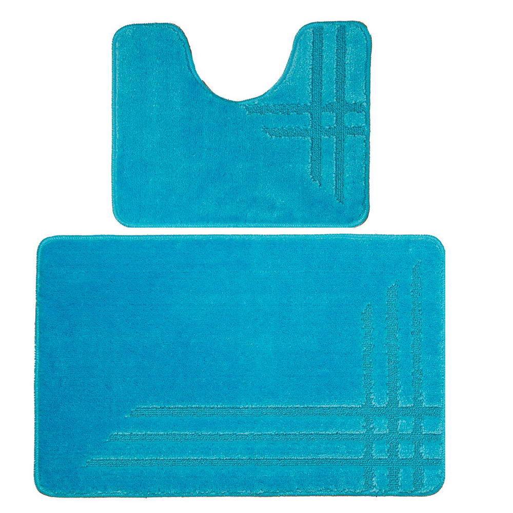 Коврик для в/к DKTX Comfort Linea из 2 шт 60х100/50х60см 10мм (светло-голубой)