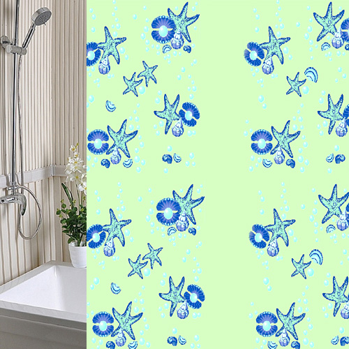 Шторы для ванн полиэтилен А-Стиль "Морская Звезда" 180х180см (зеленый)