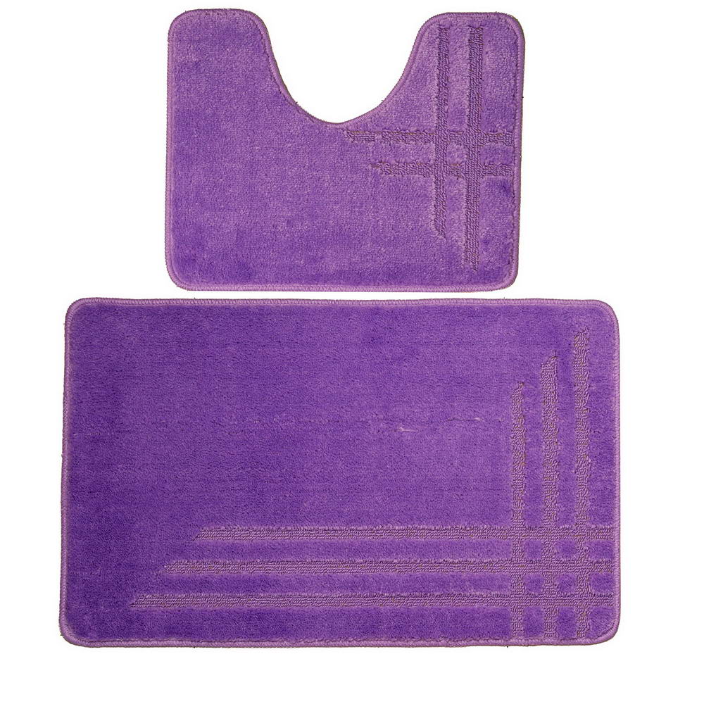 Коврик для в/к DKTX Comfort Linea из 2 шт 50х80/50х40см 10мм (сиреневый)