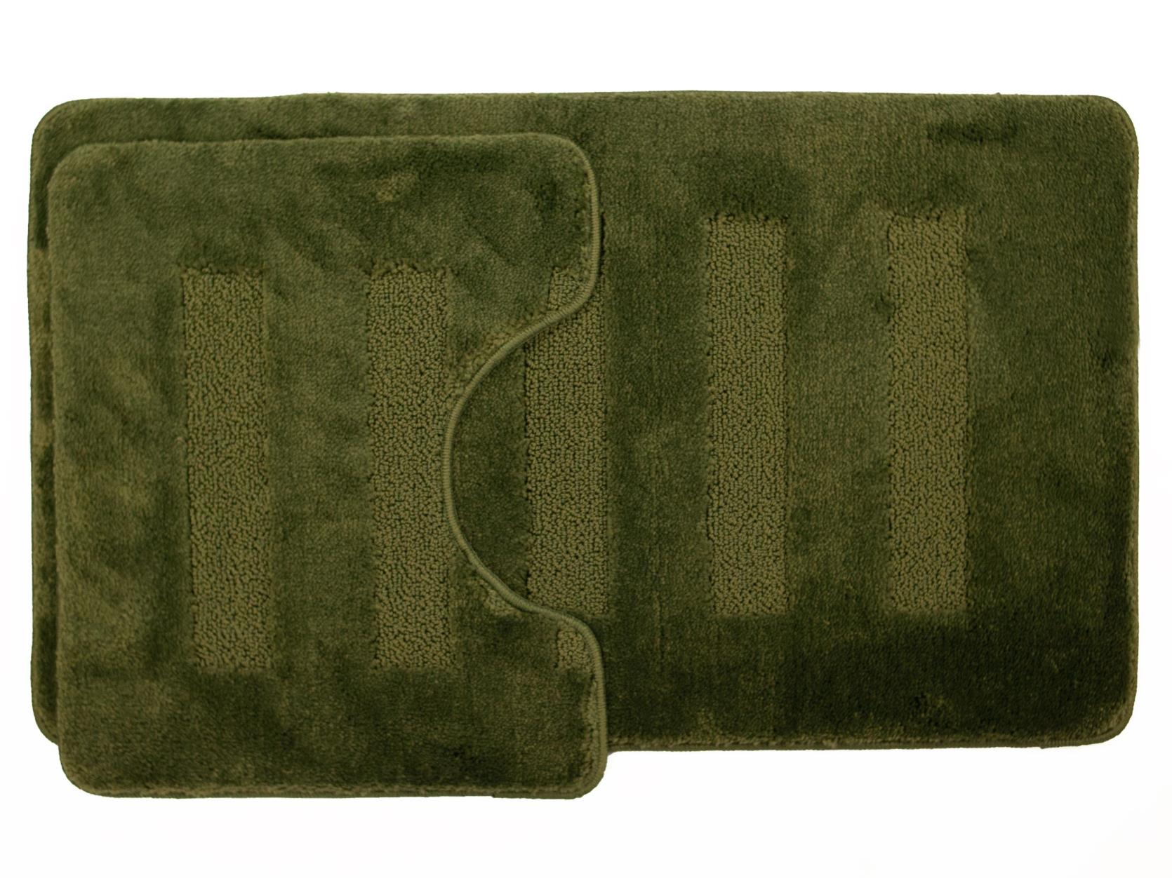 Комплект ковриков для в/к AQUA-PRIME Melany из 2 шт 50х80/40х50см 20мм (темно-зеленый)
