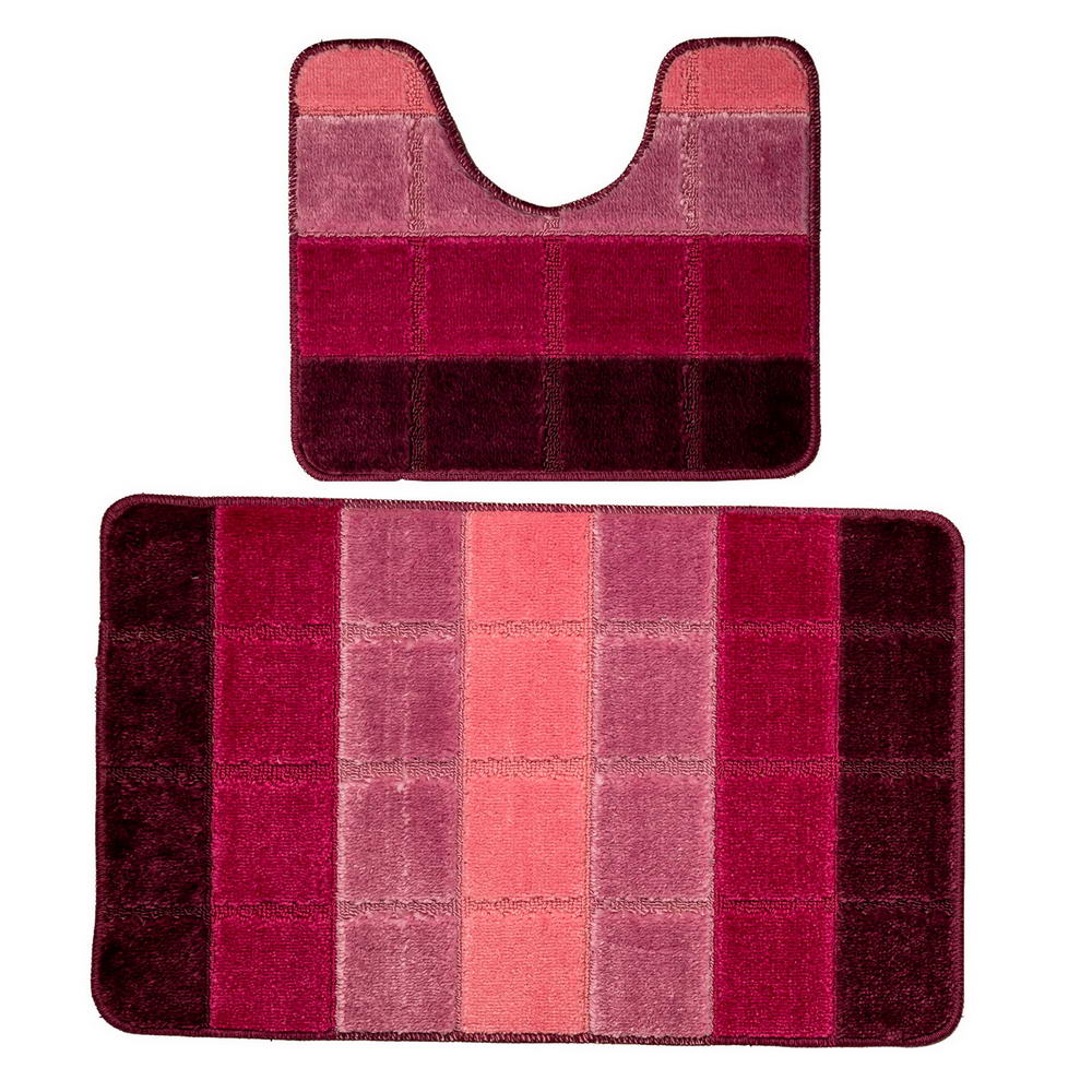 Коврик для в/к DKTX Comfort Quadro из 2 шт 60х100/50х60см 10мм (розовый)