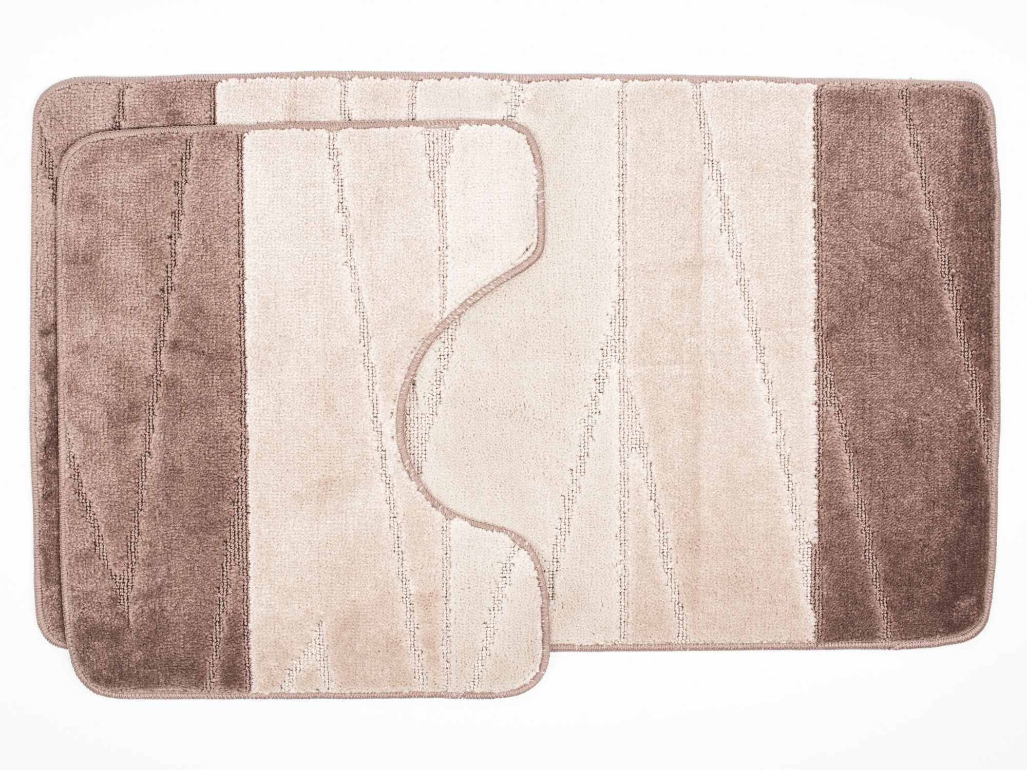 Комплект ковриков для в/к AQUA-PRIME Enigma из 2 шт 50х80/40х50см 12мм кофе