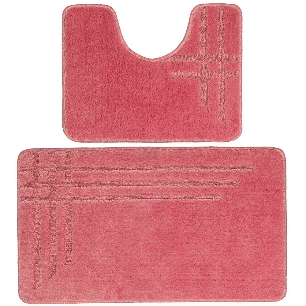Коврик для в/к DKTX Comfort Linea из 2 шт 50х80/50х40см 10мм (розовый)