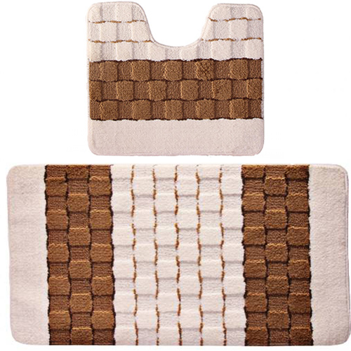 Комплект ковриков для в/к BANYOLIN SILVER из 2 шт 50х80/50х40см 11мм кремовый