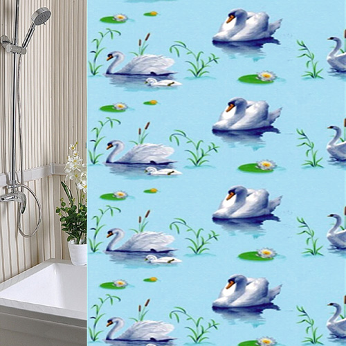 Шторы для ванн полиэтилен А-Стиль "Лебеди" 180х180см