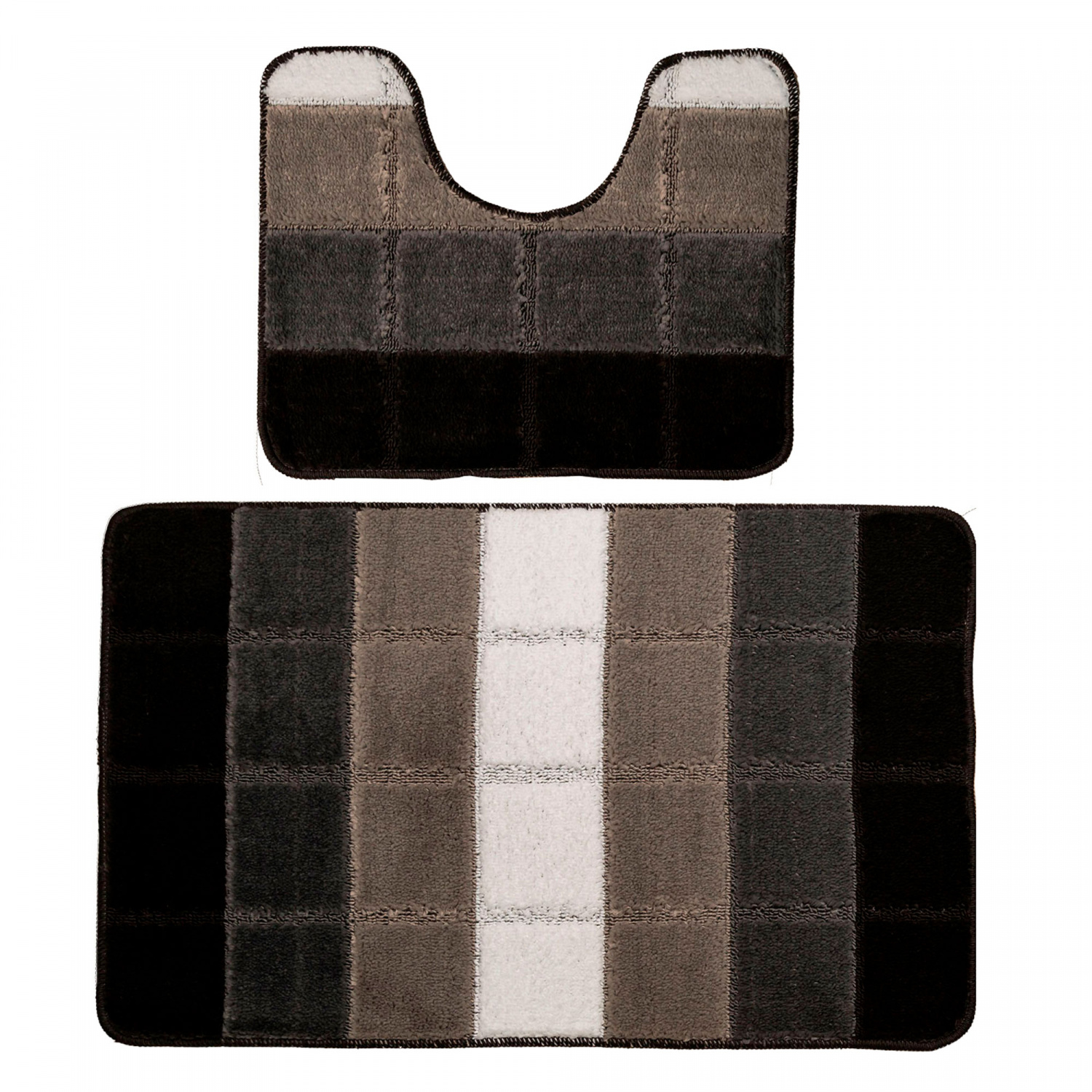 Коврик для в/к DKTX Comfort Quadro из 2 шт 60х100/50х60см 10мм (светло-серый)