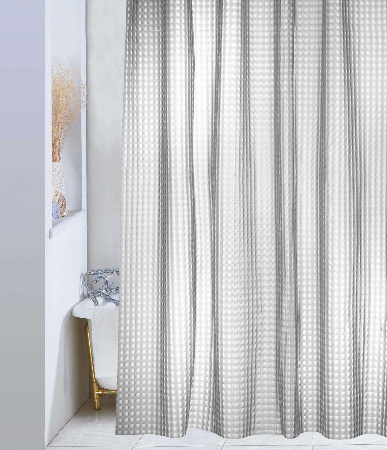 Шторы для ванн 3D 830-А1 180х180см серый