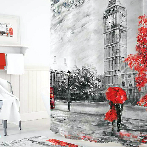 Шторы для ванн полиэстер Tropikhome DIGITAL PRINTED Big Ben 180х200