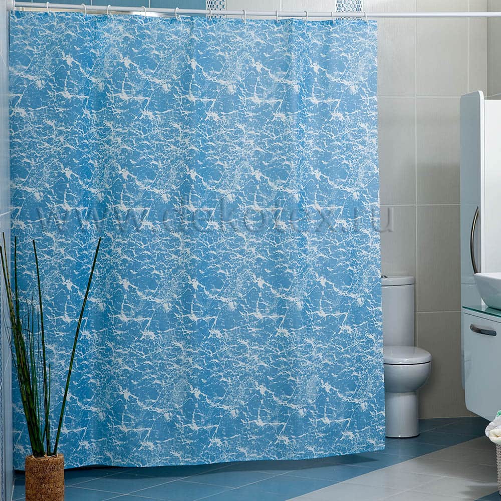 Штора для ванной комнаты полиэстер MIRANDA MERMER SU голубой