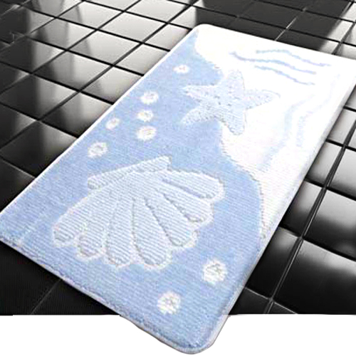 Коврик для в/к BANYOLIN CLASSIC COLOR из 1 шт 55х90см Ракушка 11 мм (голубой)