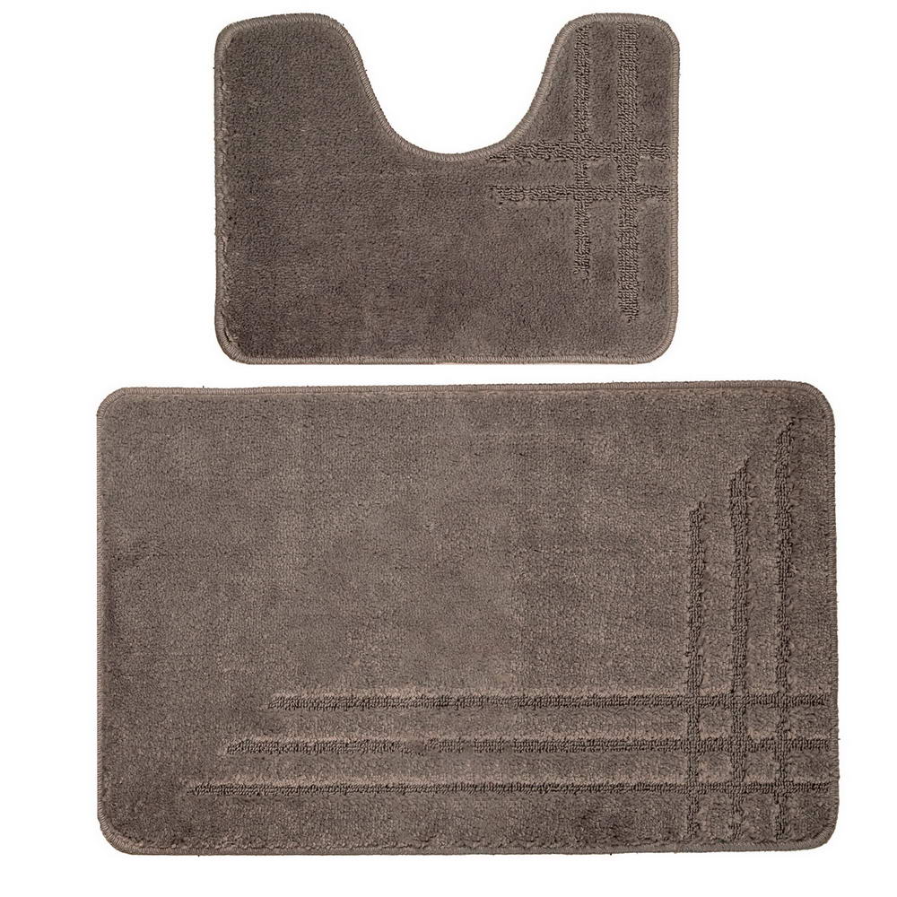 Коврик для в/к DKTX Comfort Linea из 2 шт 50х80/50х40см 10мм (светло-серый)