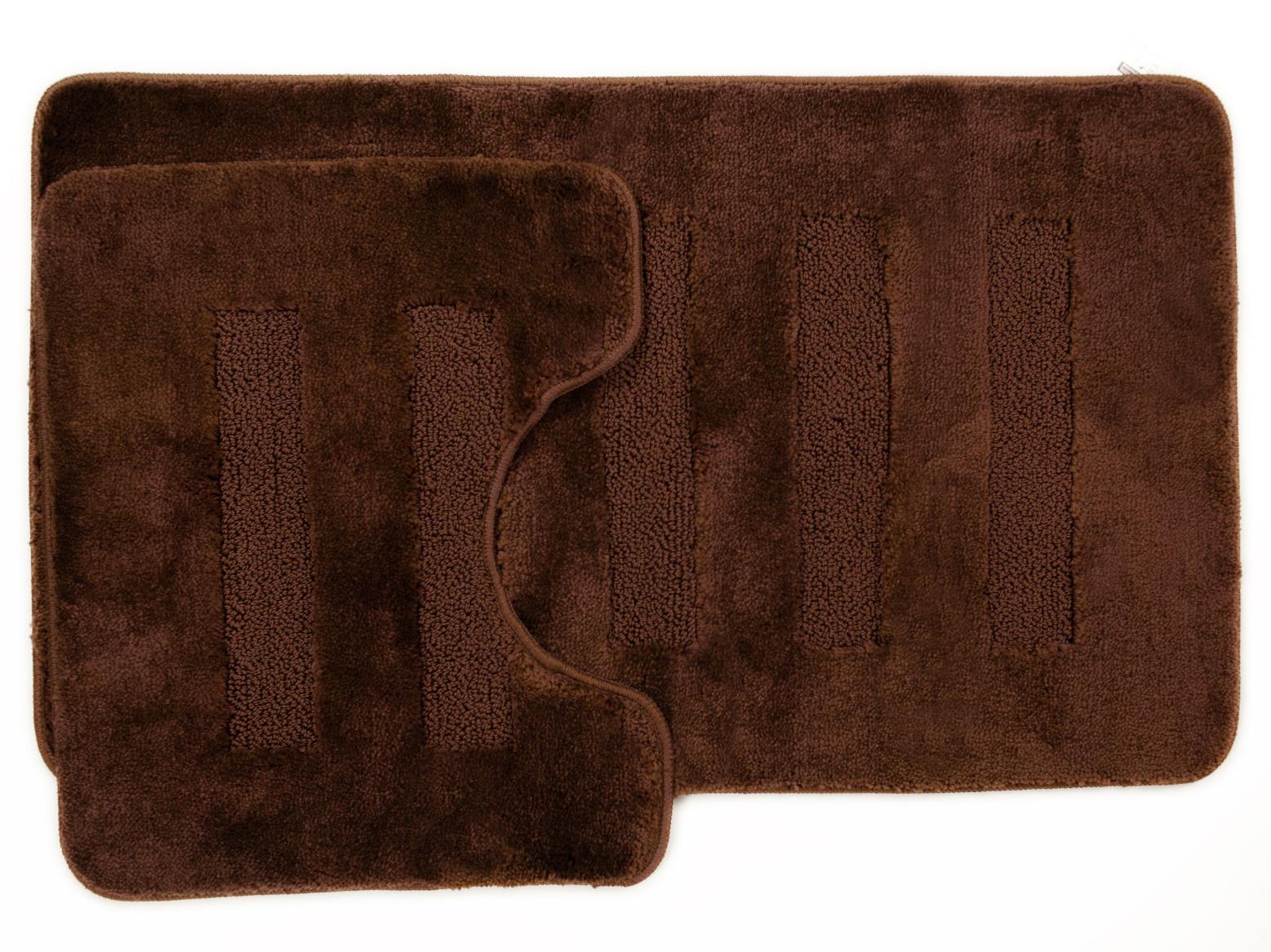 Комплект ковриков для в/к AQUA-PRIME Melany из 2 шт 50х80/40х50см 20мм (темно-коричневый)