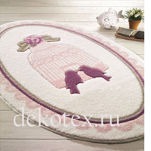 Коврик для в/к CONFETTI BELLA из 1 шт 66х107см BIRD CAGE розовый