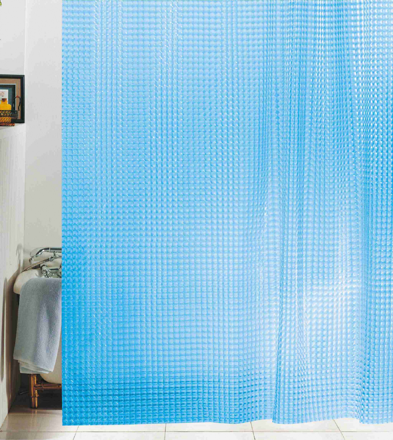 Шторы для ванн 3D 530-A1 180х180см синий