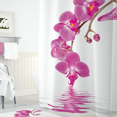 Шторы для ванн полиэстер Tropikhome DIGITAL PRINTED Orchıd 180х200