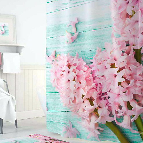 Шторы для ванн полиэстер Tropikhome DIGITAL PRINTED Liliac 180х200