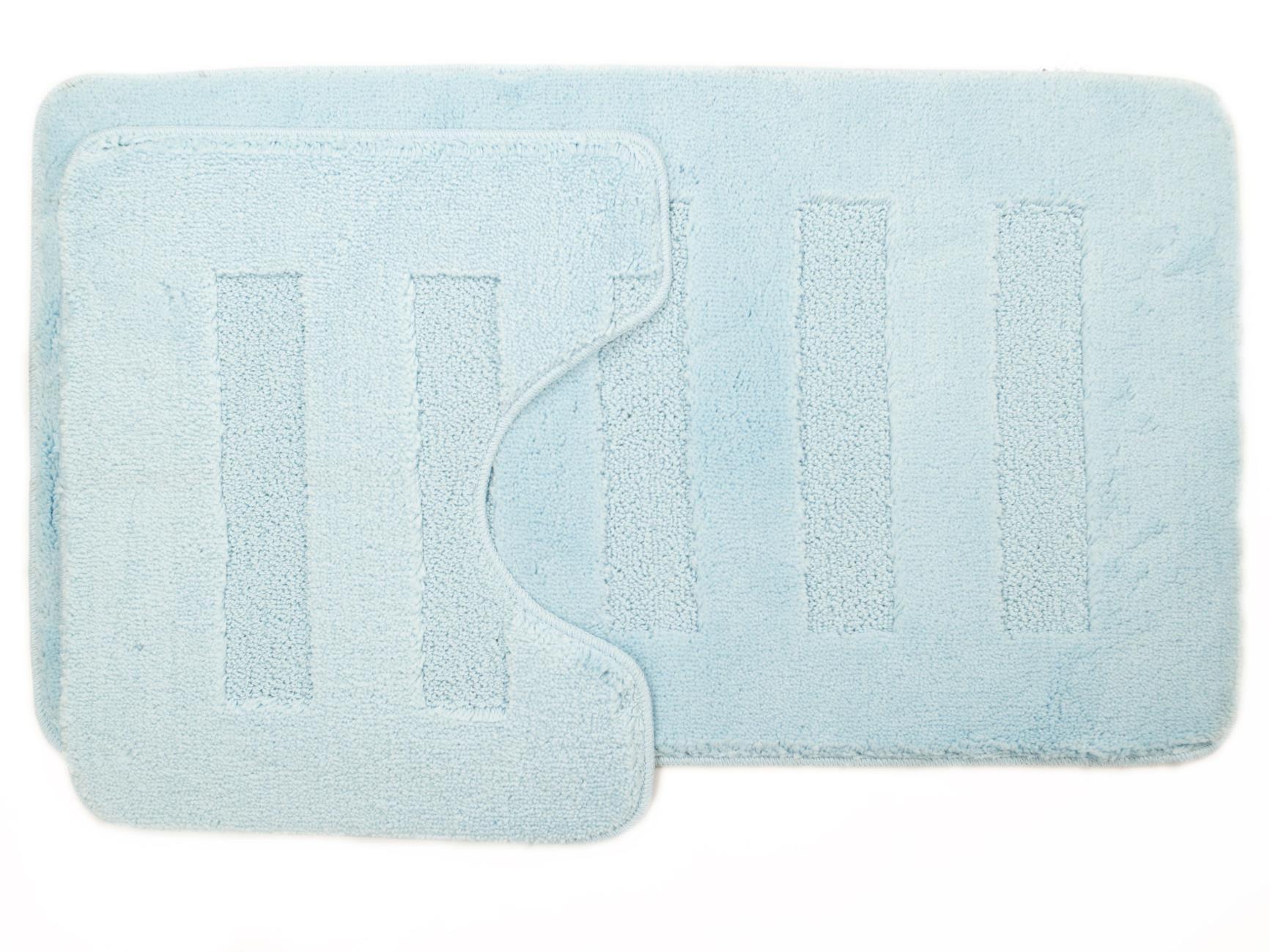 Комплект ковриков для в/к AQUA-PRIME Melany из 2 шт 60х100/50х60см 20мм (светло-голубой)