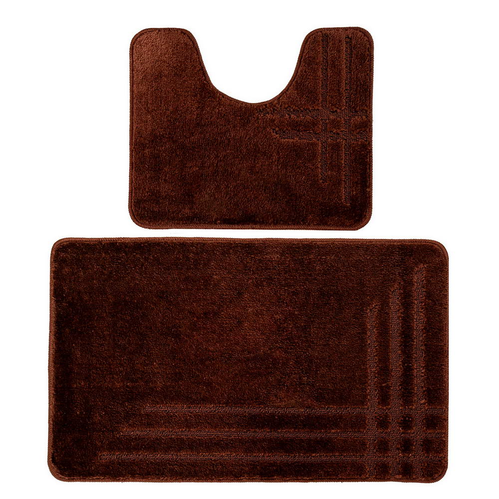 Коврик для в/к DKTX Comfort Linea из 2 шт 60х100/50х60см 10мм (коричневый)