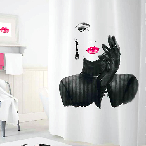 Шторы для ванн полиэстер Tropikhome DIGITAL PRINTED Woman in Black 180х200 (1/30)