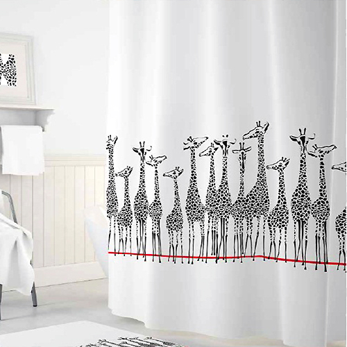 Шторы для ванн полиэстер Tropikhome DIGITAL PRINTED Giraffe 180х200